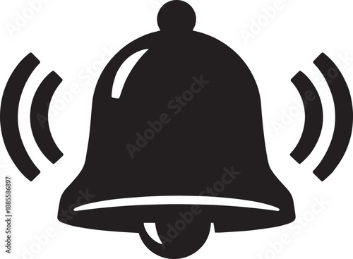 Black Ringing Bell Notification Icon
