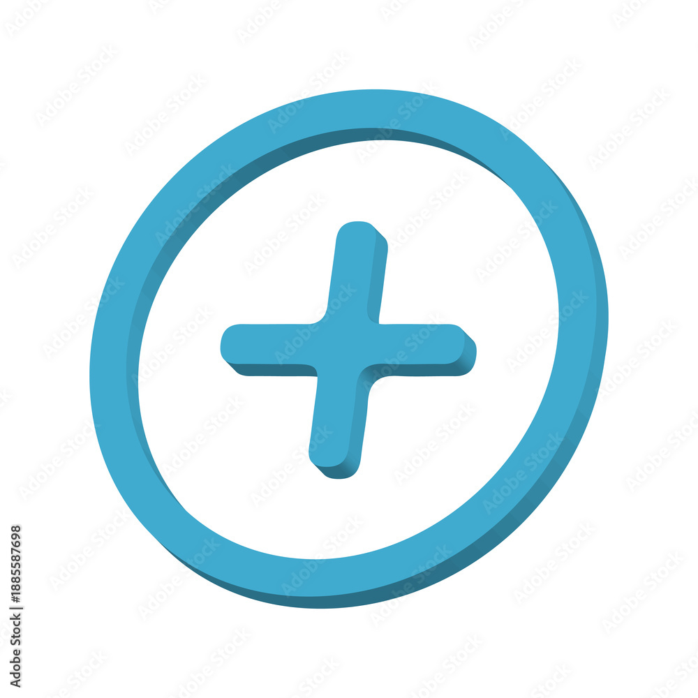 Fototapeta premium 3D plus add circle icon, create new action symbol isolated transparent background