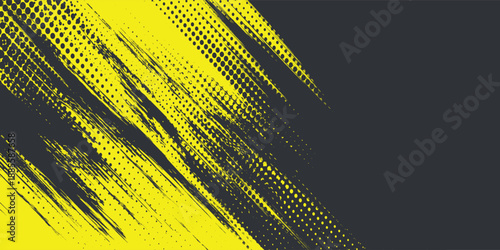 Dots halftone yellow and dark blue color pattern gradient grunge texture background. Dots pop art sport style vector illustration. eps10