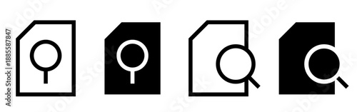 Search on page icon. Vector flat icons isolated on white background.