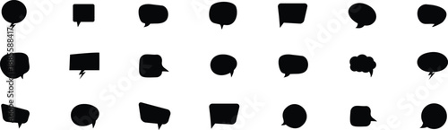Set of speech bubble  speech bubble icons vector set, comic dialog clouds Black speech bubble 