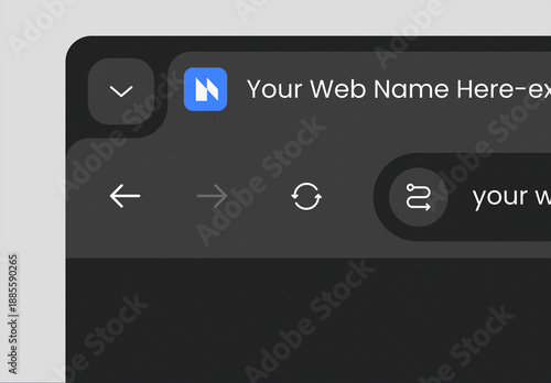 Dark Mode Web Browser Interface Mockup