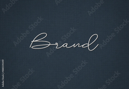 Stitched Fabric Logo and Text Mockup