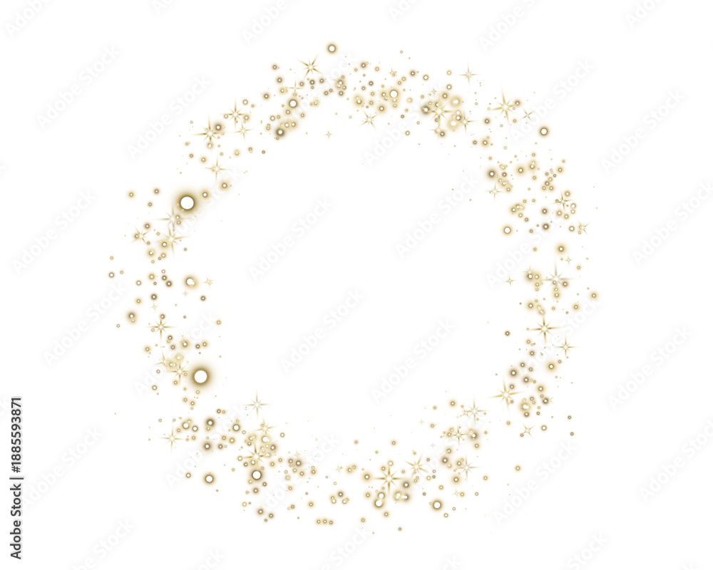 Naklejka premium Gold Sparkle Circle Frame 