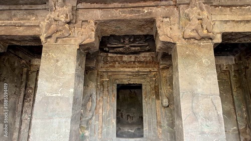 Wallpaper Mural Jain rock cut cave temples at Ellora Caves in Maharashtra India, UNESCO World Heritage religious architecture
 Torontodigital.ca
