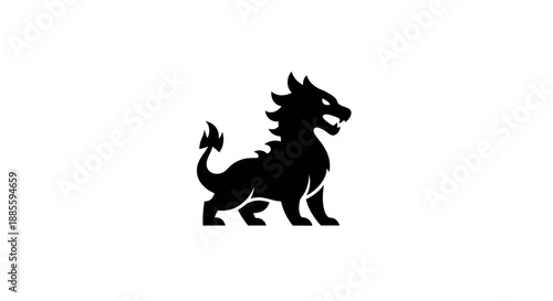 Black Lion Silhouette Icon.