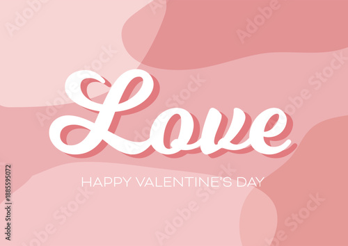 Minimal Valentines Day background with decorative text design 