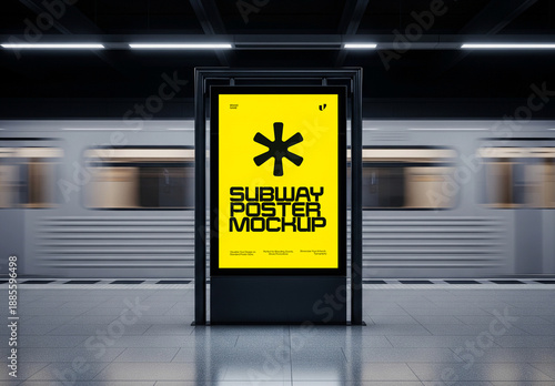 Subway Station Poster Display Mockup
