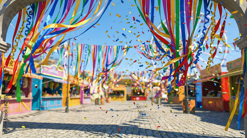 Vibrant festival celebration street