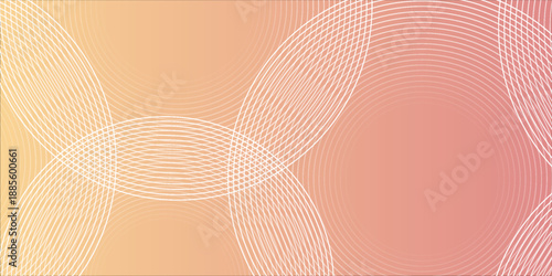 Soft pink and orange gradient vector background, featuring subtle circular line patterns. Pink vector background in calm and modern texture. Minimal vector background in pink and orange color.