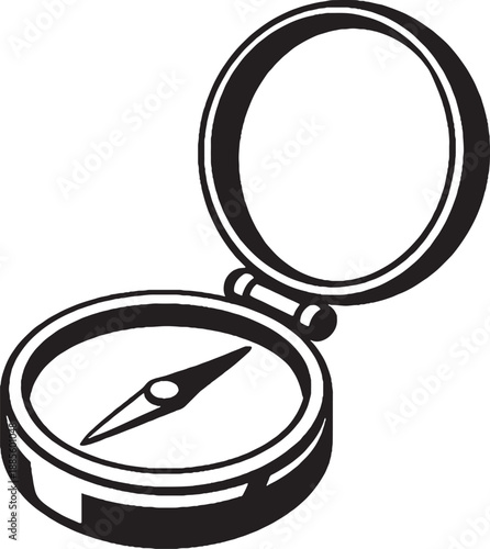 Field Compass Line Art Icon