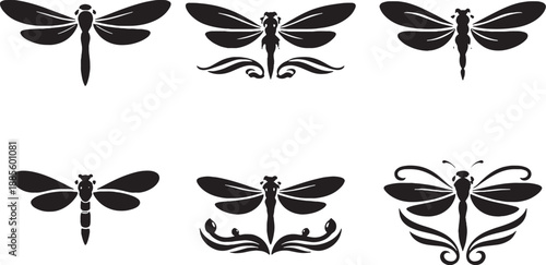 Emperor Dragonfly Ornament Icon Set