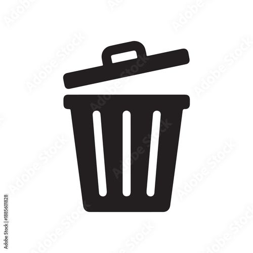 Delete trash bin remove silhouette icon