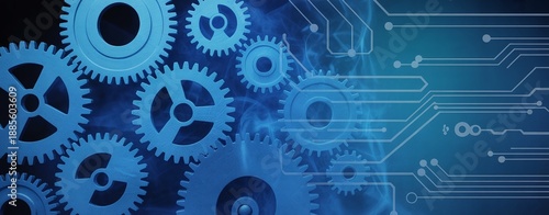 Advanced Technology Gears Interconnected Network Innovation Concept