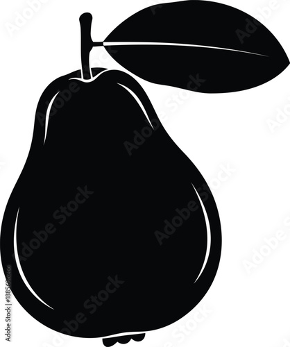 Pear fruit vector silhouette illustration isolated on white for food design