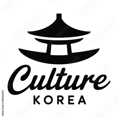 Korean traditional pagoda symbol with text Culture Korea  Asian cultural icon icon