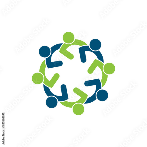 rotating successful people community logo design