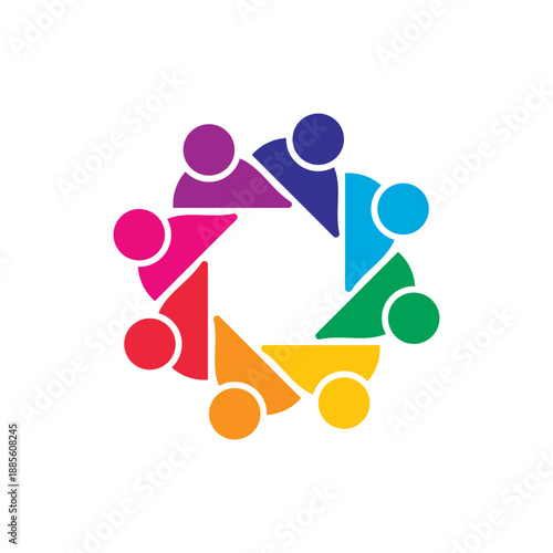 rotating successful people community logo design