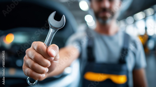 Wallpaper Mural Car maintenance concept automotive technology with hand and engine, faceless mechanic, repair operations, vehicle service, mechanical work, defocused garage background, with copy space Torontodigital.ca