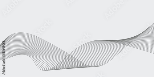 Abstract wave element for design. Digital frequency track equalizer. Stylized line art background. Vector illustration. Wave with lines created using blend tool. smooth gray