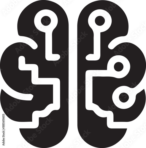 Digital Brain Icon Symbolizing Artificial Intelligence and Neural Network Technology
