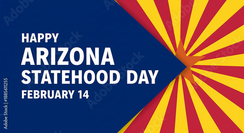 Happy Arizona Statehood Day Celebration: Illustrative Graphic for February 14th Holiday, USA, Southwestern States, Banner