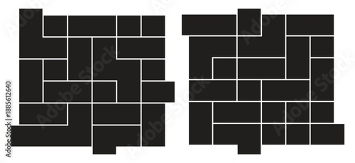 Photo collage layout for album page design and image montage. Template of moodboard. Vector illustration. 