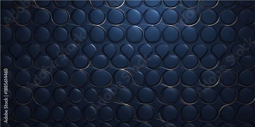 Dark blue leather texture backdrop featuring a metallic steel grid design and industrial carbon fiber pattern over a textured black surface material