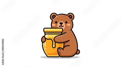 Cartoon Bear with Honey.