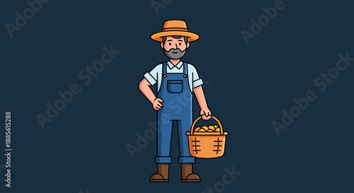 Farmer with Harvest Basket.