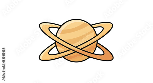 Saturn Planet Illustration.