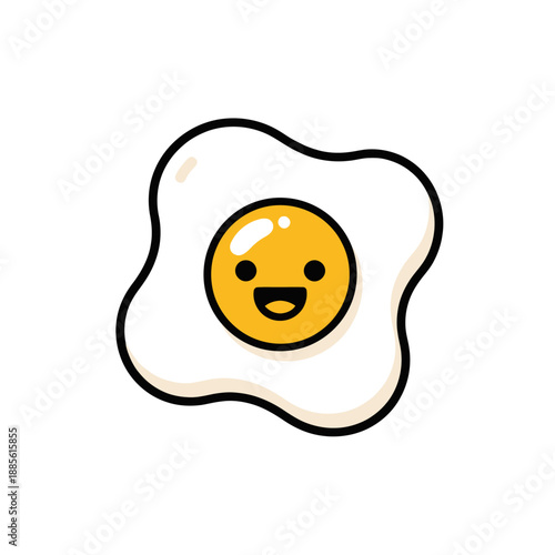 Cute smiling fried egg character