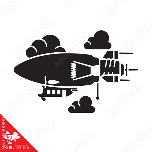 Lightbulb as an airship vector icon