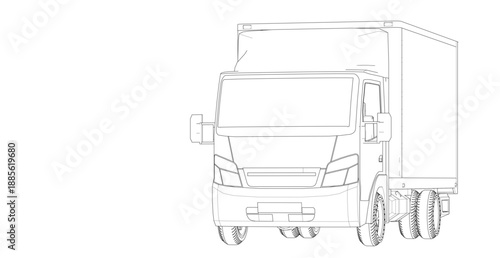 truck sketch graphic symbol 3d illustration