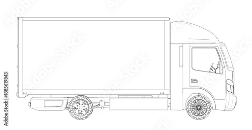 truck sketch graphic symbol 3d illustration