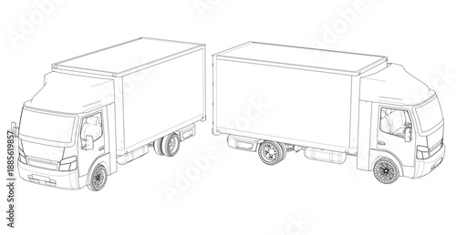 truck sketch graphic symbol 3d illustration