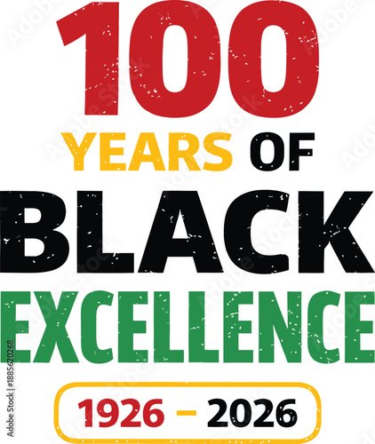 100 Years Black Excellence Anniversary Illustration