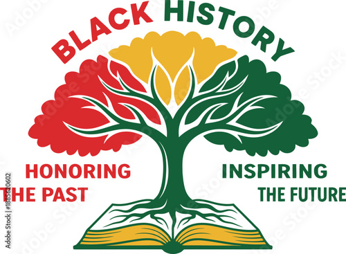 Black History Tree Education Heritage Illustration