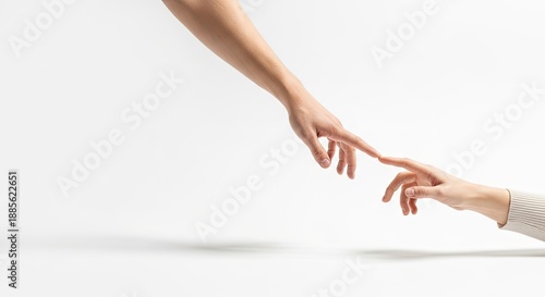 Wallpaper Mural Two hands reaching out to each other on a white background. Torontodigital.ca