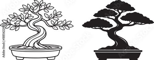 Black And White Bonsai Tree