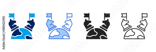Geopolitics Icon Set Different Style Collection. 