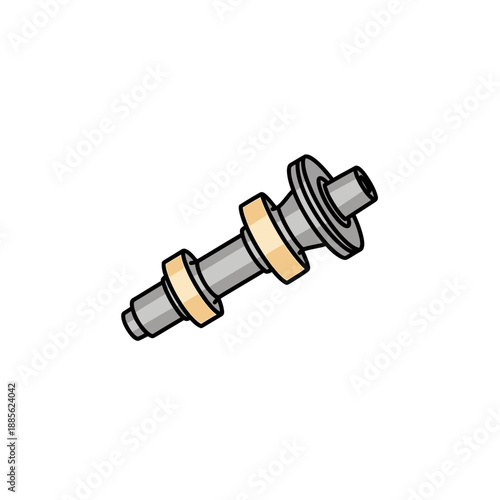 Crankshaft component with bearings in a detailed design  