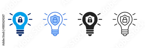 Intellctual Property Icon Set Different Style Collection. 