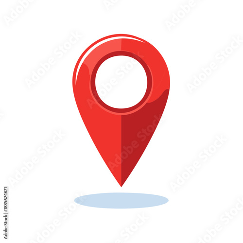 Free Download Shiny red location pin vector icon for map navigation or travel guide - GFXLoad