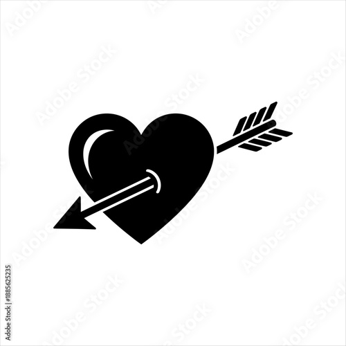 Heart with arrow piercing through it