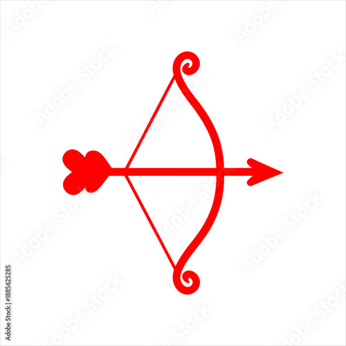 Cupid's red arrow symbolizing love
