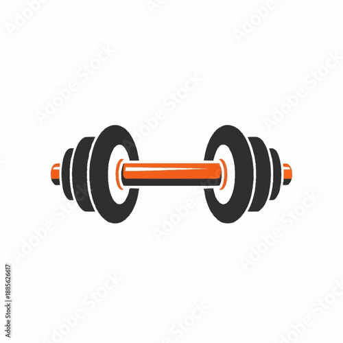 Illustration of a Dumbbell for Fitness and Exercise.