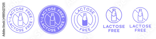 Lactose Free Label Vector Design. Food Allergens Badges.