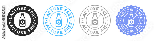 Lactose Free Label Vector Design. Food Allergens Badges.