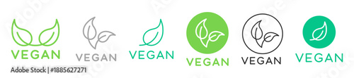 Set Of Vegan Product Icon Signs Vector Design. Vegeterian Food Badge.